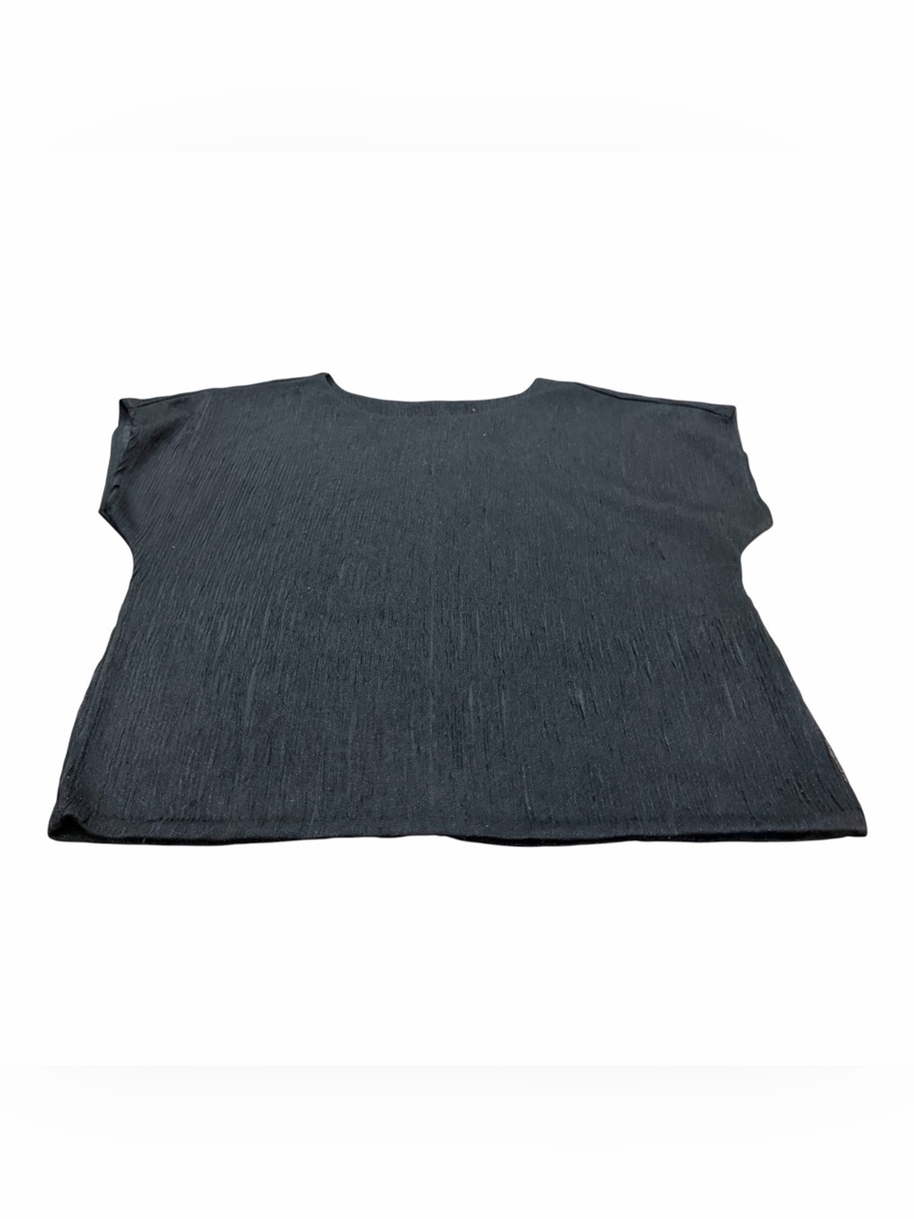 Jeri Marque Women’s Black Vertical Lined Shiny Top Blouse Size Medium Vintage